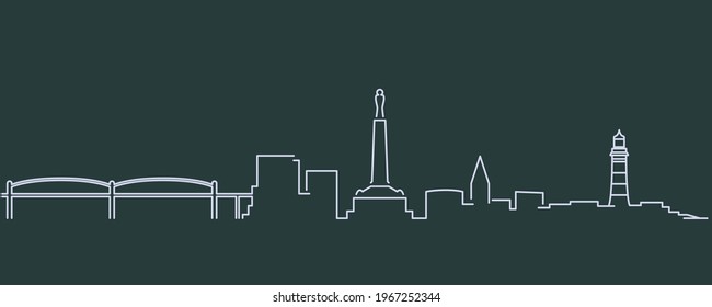 Plymouth Single Line Skyline Profile