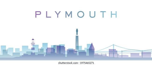 Plymouth Transparent Layers Gradient Landmarks Skyline