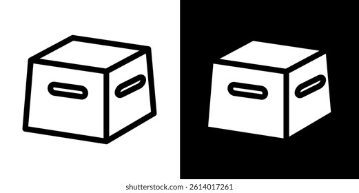 Plyometric Box line and glyph icon, outline and glyph vector sign, linear and glyph style pictogram isolated on white and black. crossfit symbol, logo, icon, illustration