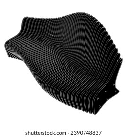 Plywood Bench Sofa Vector 02. Illustration Isolated On White Background. A vector illustration Of An Wooden Bench.