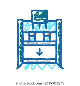 plywood cold press equipment doodle icon sketch vector. plywood cold press equipment sign. isolated symbol illustration