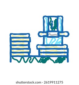 plywood factory equipment doodle icon sketch vector. plywood factory equipment sign. isolated symbol illustration