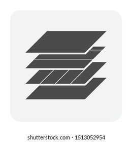 Plywood layer vector icon design for plywood processing industrial graphic design.