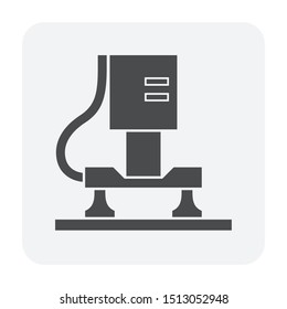 Plywood manufacturing processing vector icon design for plywood processing industrial graphic design.