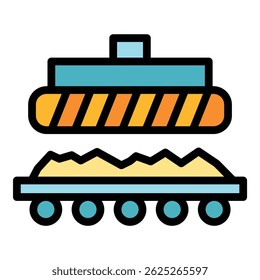 Plywood press icon. Outline plywood press vector icon color flat isolated