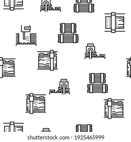 Ilustración De Línea Delgada Del Vector De Producción De Madera De Plana
