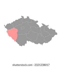 Plzen region administrative unit of the Czech Republic. Vector illustration.
