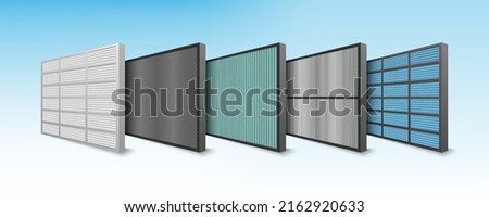 PM 2.5 air filteration and virus protection, 5 layers filter, vector illustration