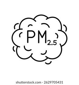 PM 25 stofwolk icoon in lijn art stijl. Clipart afbeelding geïsoleerd op de achtergrond.