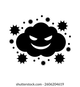 PM 2.5 icon with smile face, Air pollution unhealthy sign, Vector illustration