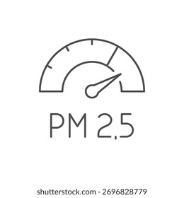 Ícone de linha de nível de poluição PM 2,5
