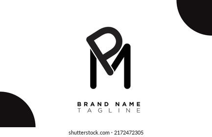 PM Alphabet letters Initials Monogram logo MP, P and M