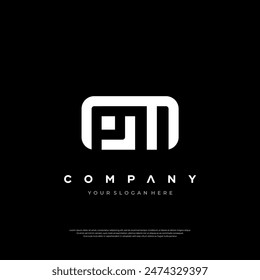 The PM Company Emblem is a sleek and modern logo design that stands out with its high-contrast lettering and versatile style, perfect for a strong corporate identity.