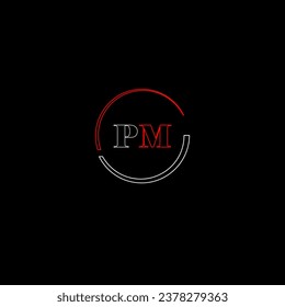 PM creative modern letters logo design template