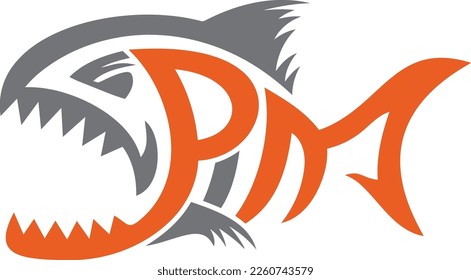 pm fish hunting logo design