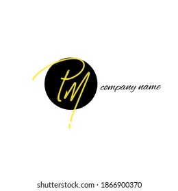 PM handgeschriebenes Logo für die Identität