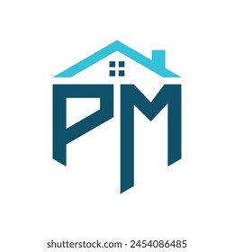 PM House Logo Design Template. Letter PM Logo for Real Estate, Construction or any House Related Business
