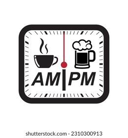 AM  PM icon isolated on background vector illustration.