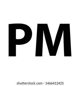 PM icon. PM time vector icon. 