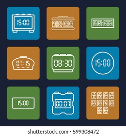 pm icons set. Set of 9 pm outline icons such as 