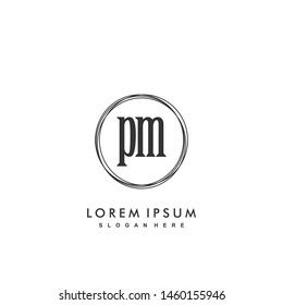 PM Initial beauty monogram logo vector