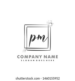 PM Initial beauty monogram logo vector