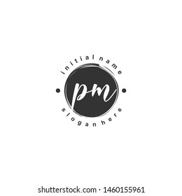 PM Initial beauty monogram logo vector