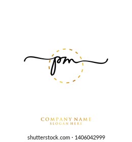 PM Initial handwriting logo template