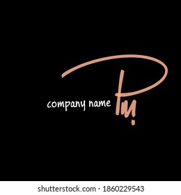 pm initial letter logo vector template sign symbol icon
