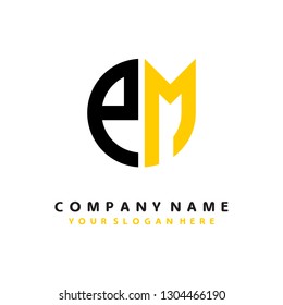 PM initial letter, modern logo design template vector