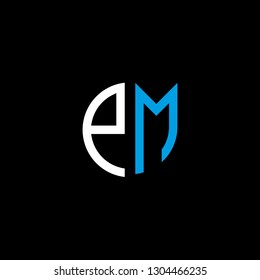 PM initial letter, modern logo design template vector