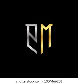 PM initial letter, modern logo design template vector