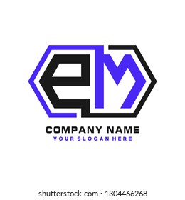 PM initial letter, modern logo design template vector