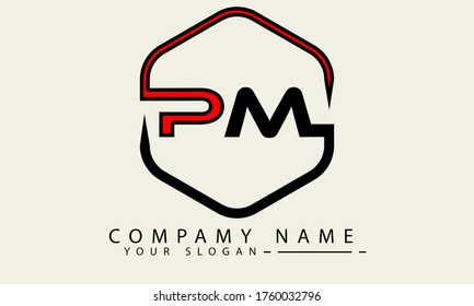 PM initial logo company name
