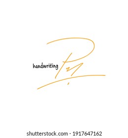 Pm initial logo handwriting template vector. isolated white background