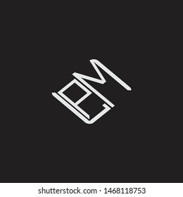 PM Initial Logo letters with rotate squere template