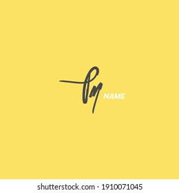 pm initial logo signature handwriting vector