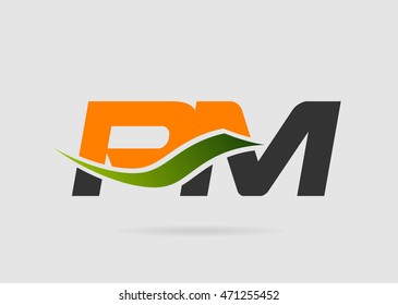 PM initial monogram logo
