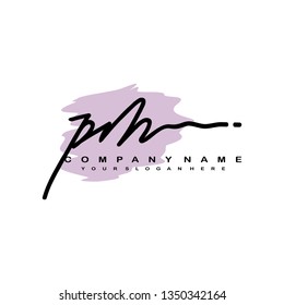 PM initial signature logo. handwriting logo template vector,