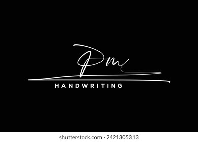 PM initials Handwriting signature logo. PM Hand drawn Calligraphy lettering Vector. PM letter real estate, beauty, photography letter logo design.