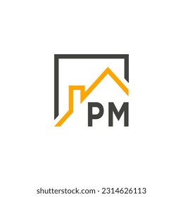 PM initials homes modern building company logo vector.eps