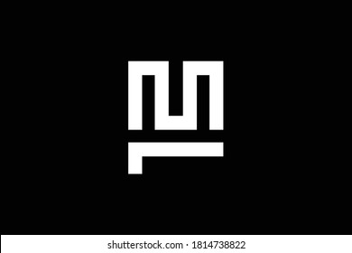 PM letter logo design on luxury background. MP monogram initials letter logo concept. PM icon design. MP elegant and Professional white color letter icon design on black background. PM MP P M