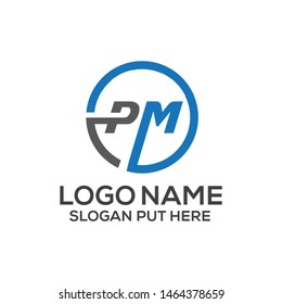 PM LETTER LOGO DESIGN TEMPLATE