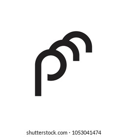 PM letter logo design vector