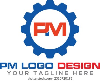 PM LETTER-LOGIE, ENGINEERING-Logo, Ikone, Vektorgrafik-freier Download