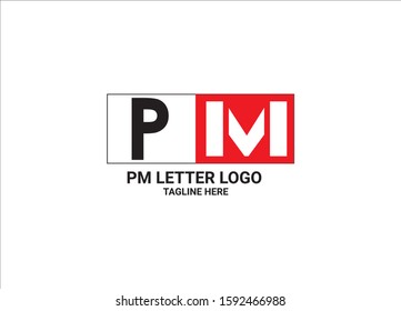 PM letter logo template design