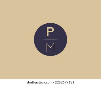 PM letter modern elegant logo design vector images