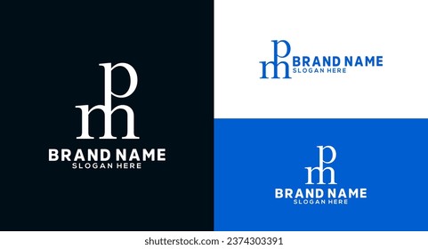 PM Letter Monogram logo design pm icon Lettermark Logo