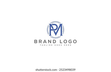PM logo design vector template design for brand