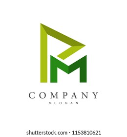 PM logo, MP logo, initial name business logo template